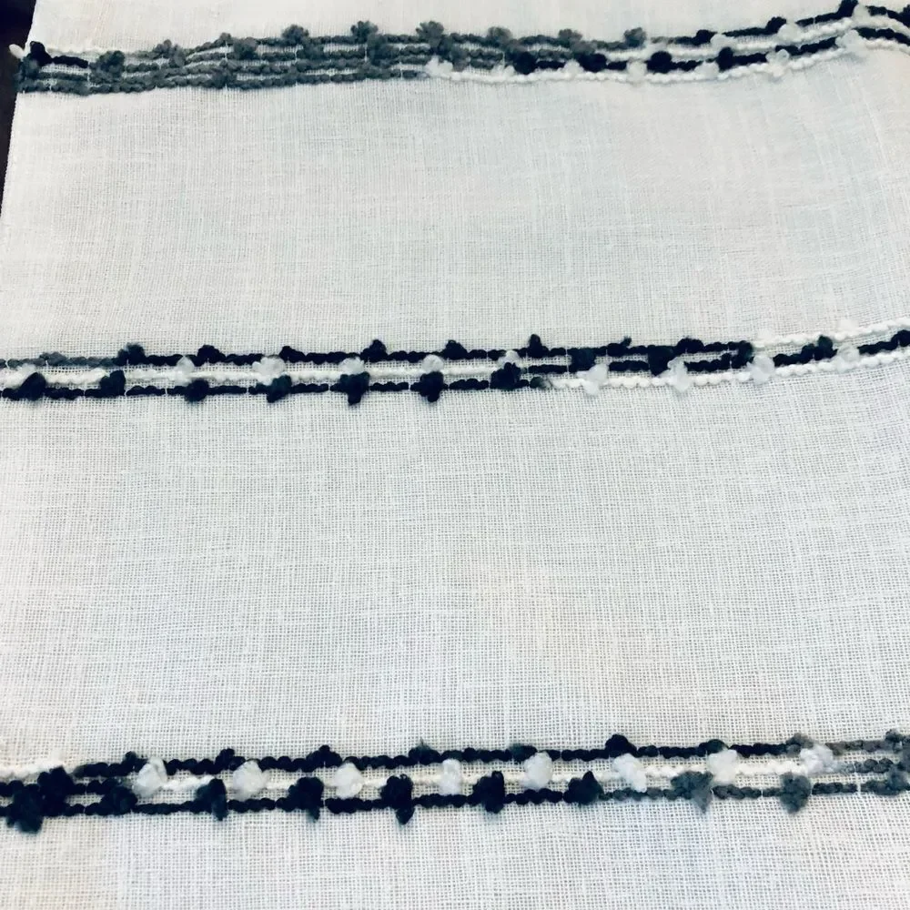 Boho Black White Tassel Placemat Decor